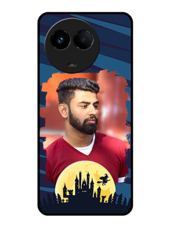 Custom Realme 11x 5G Photo Printing on Glass Case - Halloween Witch Design