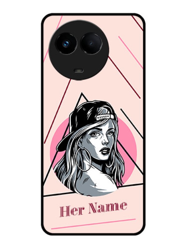 Custom Realme 11x 5G Personalized Glass Phone Case - Rockstar Girl Design