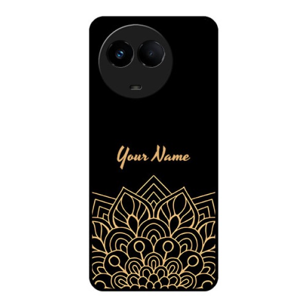 Realme 11x 5G Custom Glass Phone Case - Golden mandala Design