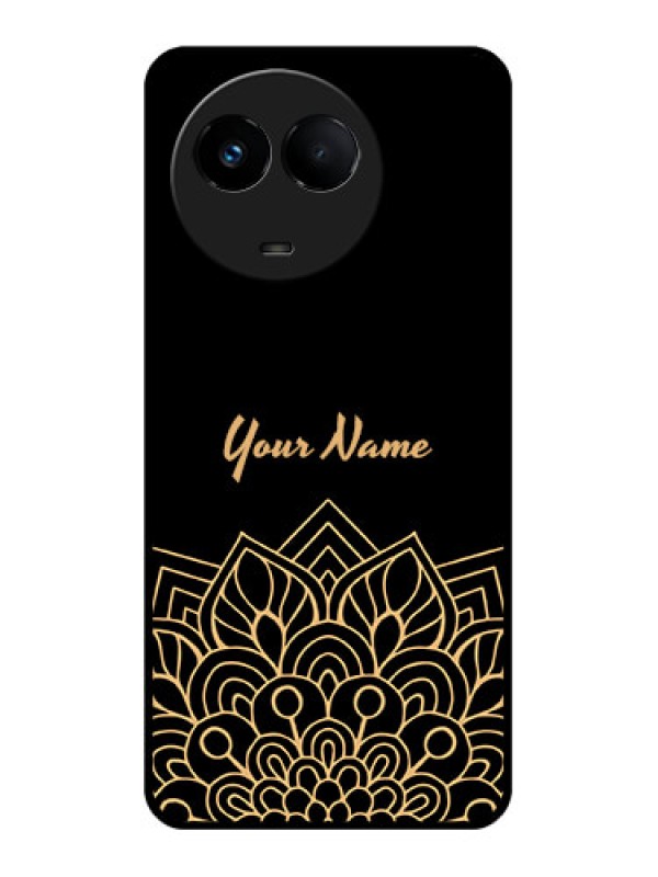 Custom Realme 11x 5G Custom Glass Phone Case - Golden mandala Design