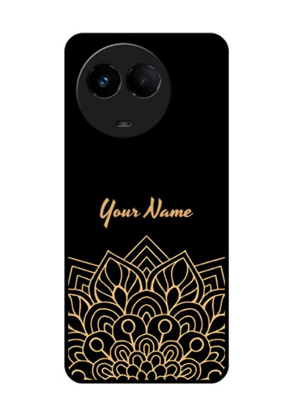 Realme 11x 5G Custom Glass Phone Case - Golden mandala Design