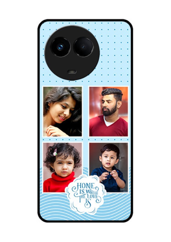 Realme 11x 5G Custom Glass Phone Case - Cute love quote with 4 pic upload Design