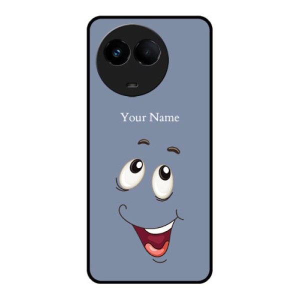 Realme 11x 5G Photo Printing on Glass Case - Laughing Cartoon Face Design