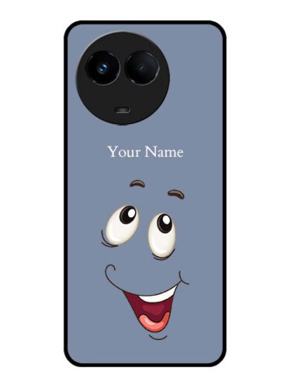 Custom Realme 11x 5G Photo Printing on Glass Case - Laughing Cartoon Face Design