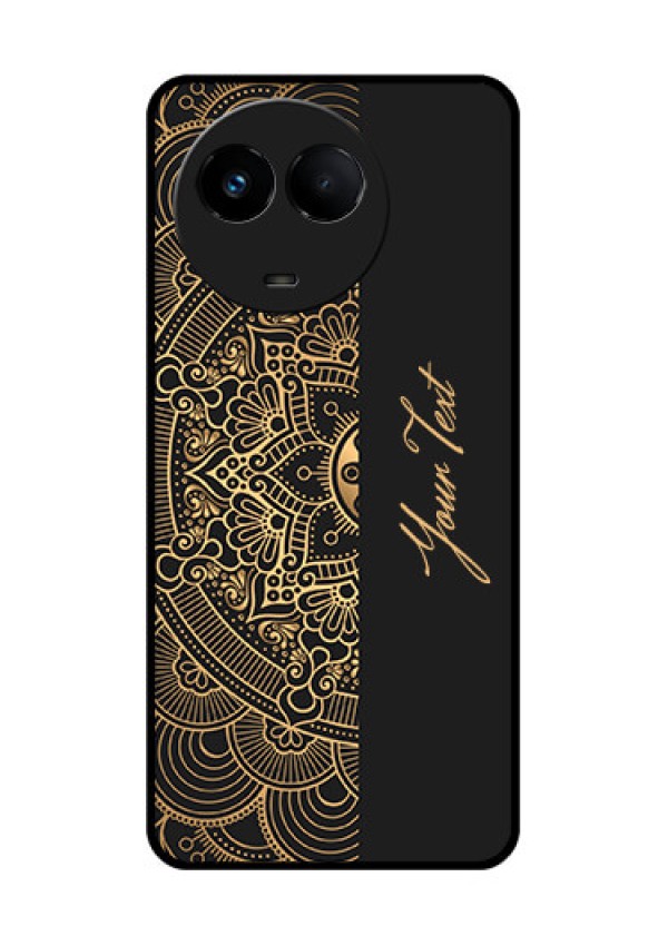 Realme 11x 5G Photo Printing on Glass Case - Mandala art with custom text Design
