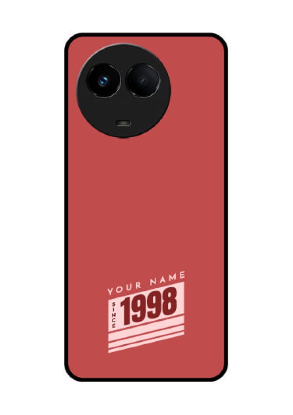 Realme 11x 5G Custom Glass Phone Case - Red custom year of birth Design