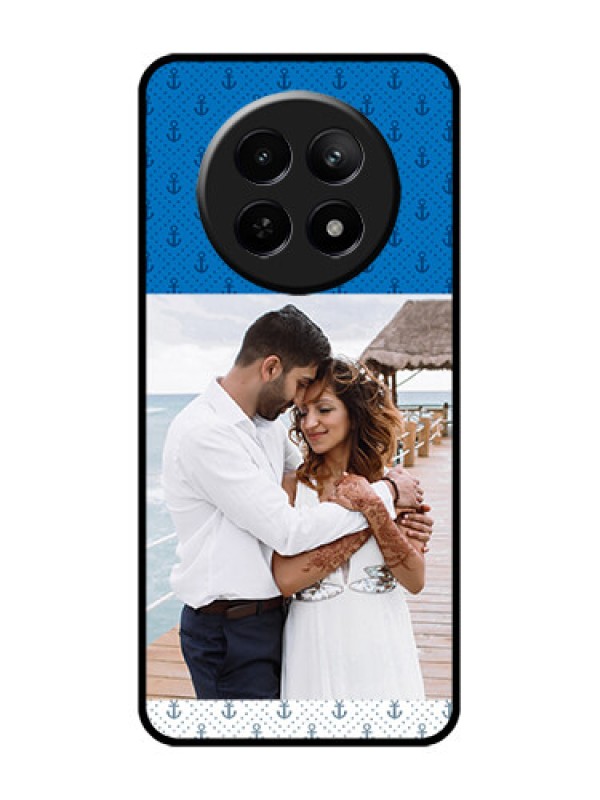 Custom Realme 12 5G Custom Glass Phone Case - Blue Anchors Design