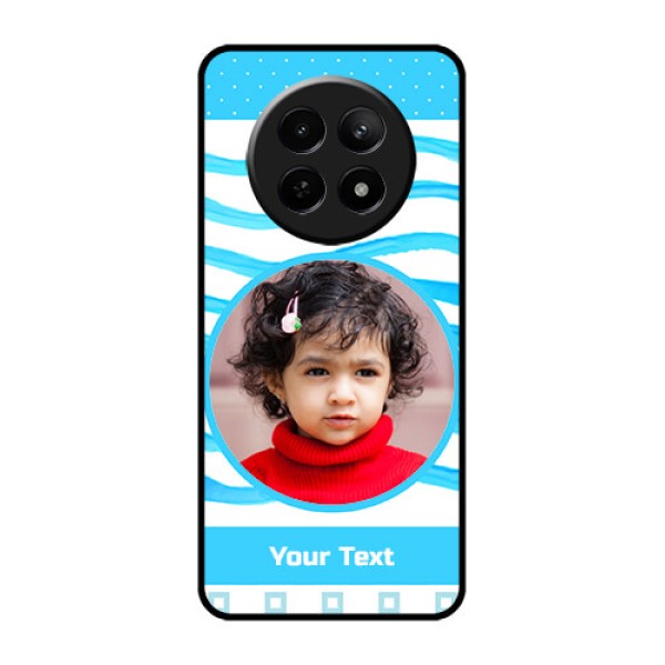 Realme 12 5G Custom Glass Phone Case - Simple Blue Case Design