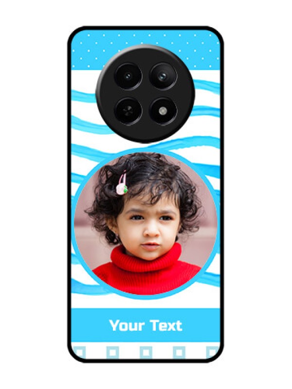 Custom Realme 12 5G Custom Glass Phone Case - Simple Blue Case Design