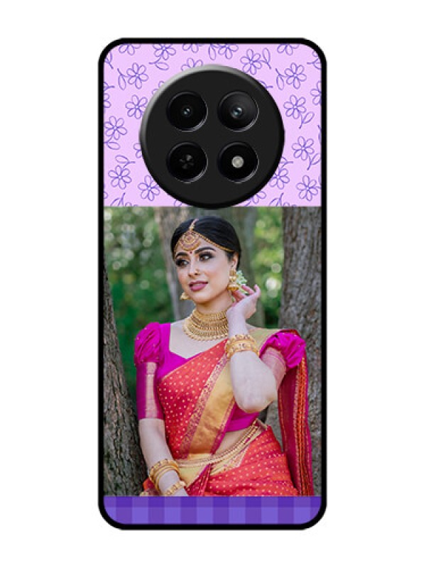 Custom Realme 12 5G Custom Glass Phone Case - Purple Floral Design