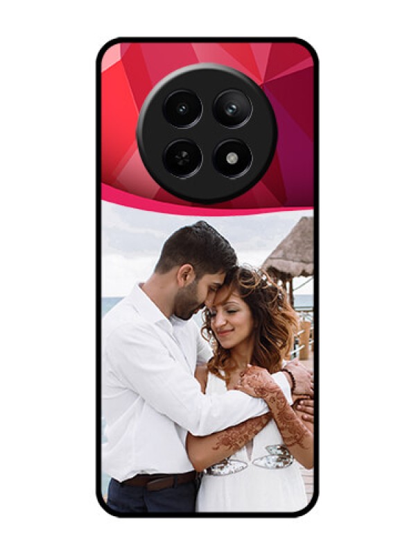 Custom Realme 12 5G Custom Glass Phone Case - Red Abstract Design