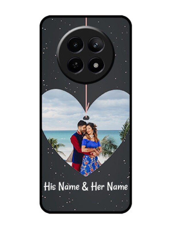 Custom Realme 12 5G Custom Glass Phone Case - Hanging Heart Design