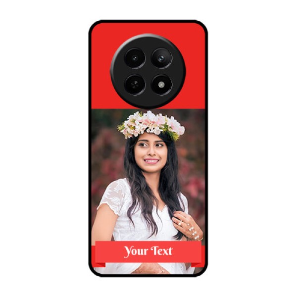Realme 12 5G Custom Glass Phone Case - Simple Red Color Design