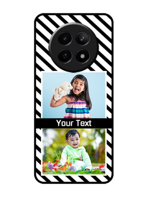 Custom Realme 12 5G Custom Glass Phone Case - Black And White Stripes Design