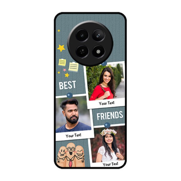 Realme 12 5G Custom Glass Phone Case - Sticky Frames And Friendship Design Realme 12 5G Custom Glass Phone Case - Sticky Frames And Friendship Design