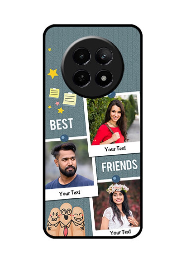 Realme 12 5G Custom Glass Phone Case - Sticky Frames And Friendship Design
