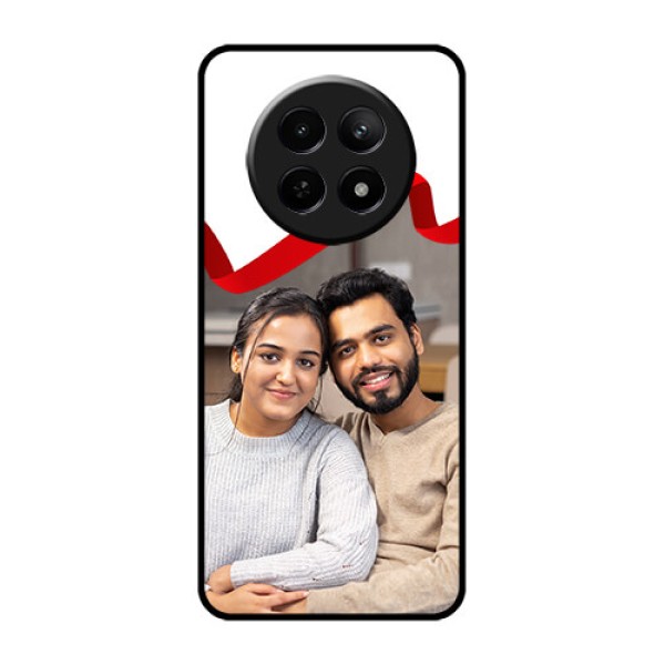 Realme 12 5G Custom Glass Phone Case - Red Ribbon Frame Design