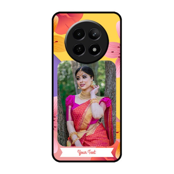 Realme 12 5G Custom Glass Phone Case - 3 Image With Vintage Floral Design Realme 12 5G Custom Glass Phone Case - 3 Image With Vintage Floral Design