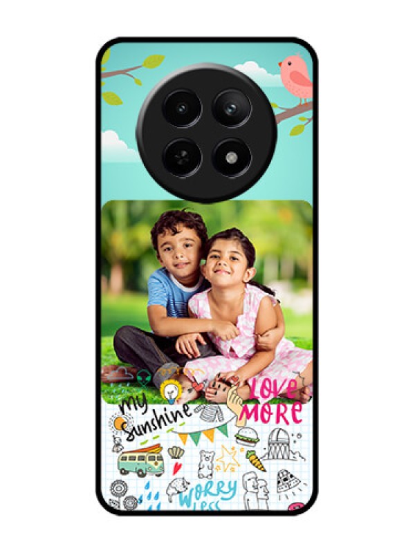 Custom Realme 12 5G Custom Glass Phone Case - Doodle Love Design