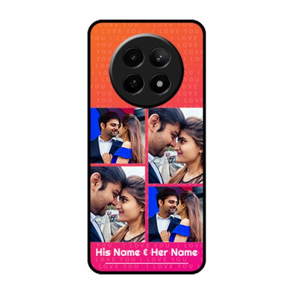 Realme 12 5G Custom Glass Phone Case - I Love You Pink Design