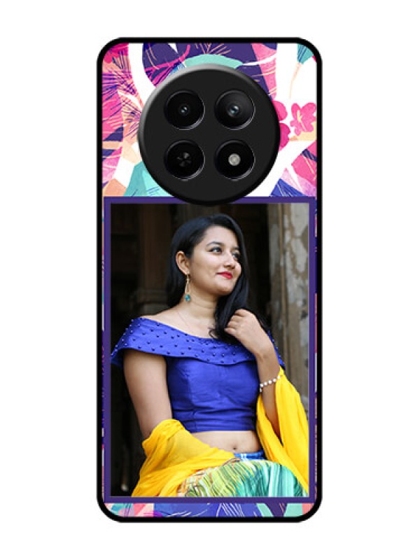 Custom Realme 12 5G Custom Glass Phone Case - Abstract Floral Design