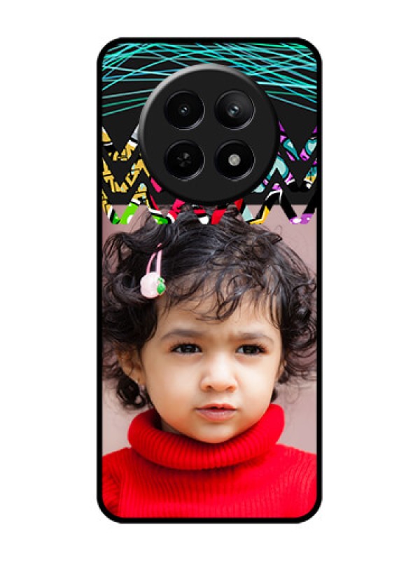 Custom Realme 12 5G Custom Glass Phone Case - Neon Abstract Design