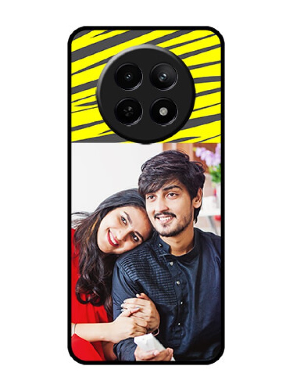 Custom Realme 12 5G Custom Glass Phone Case - Yellow Abstract Design