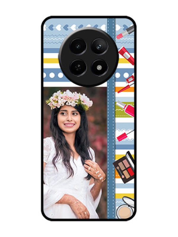 Custom Realme 12 5G Custom Glass Phone Case - Makeup Icons Design