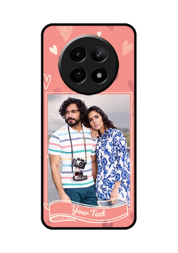 Realme 12 5G Custom Glass Phone Case - Love Doodle Art Design