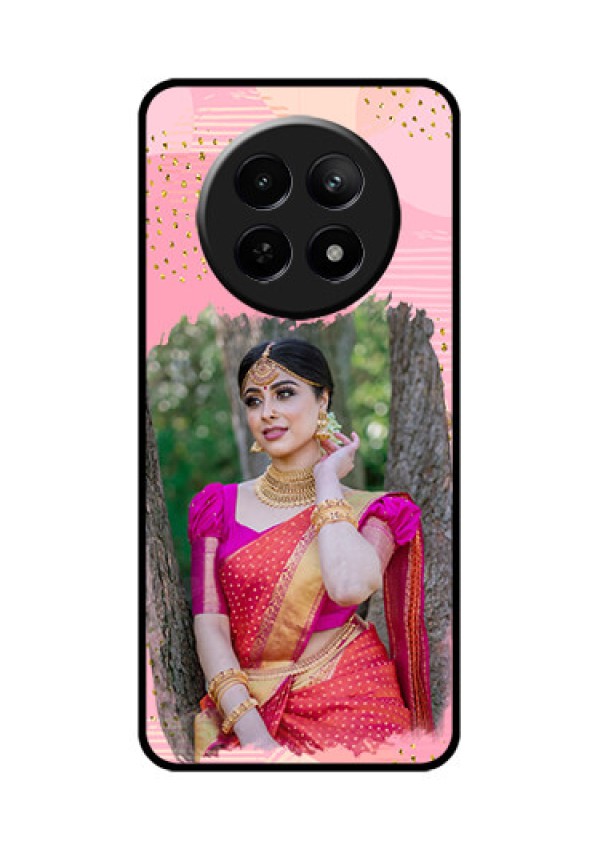 Realme 12 5G Custom Glass Phone Case - Gold Glitter Splash Design
