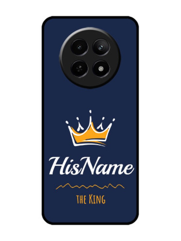Custom Realme 12 5G Custom Glass Phone Case - King With Name Design