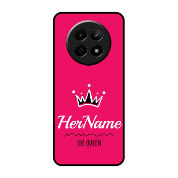 Realme 12 5G Custom Glass Phone Case - Queen With Name Design Realme 12 5G Custom Glass Phone Case - Queen With Name Design
