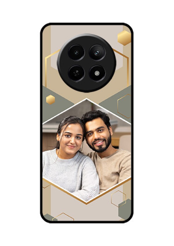 Realme 12 5G Custom Glass Phone Case - Stylish Hexagon Pattern Design