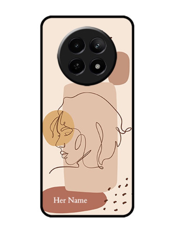 Custom Realme 12 5G Custom Glass Phone Case - Calm Woman Line Art Design