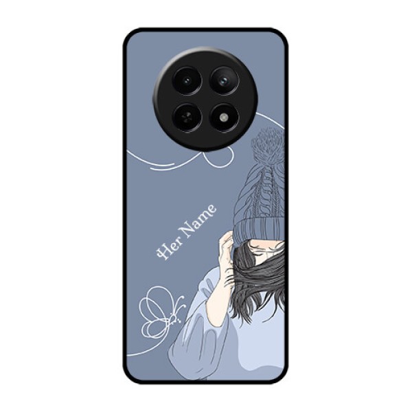 Realme 12 5G Custom Glass Phone Case - Girl In Winter Outfit Design Realme 12 5G Custom Glass Phone Case - Girl In Winter Outfit Design