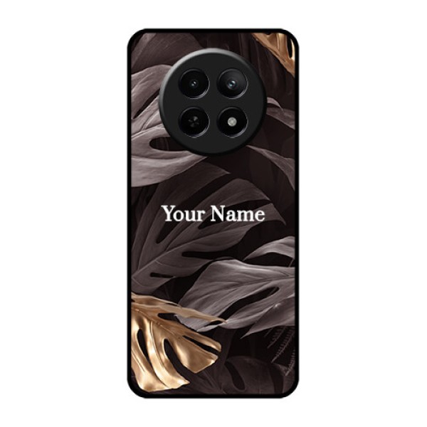 Realme 12 5G Custom Glass Phone Case - Wild Leaves Digital Paint Design Realme 12 5G Custom Glass Phone Case - Wild Leaves Digital Paint Design