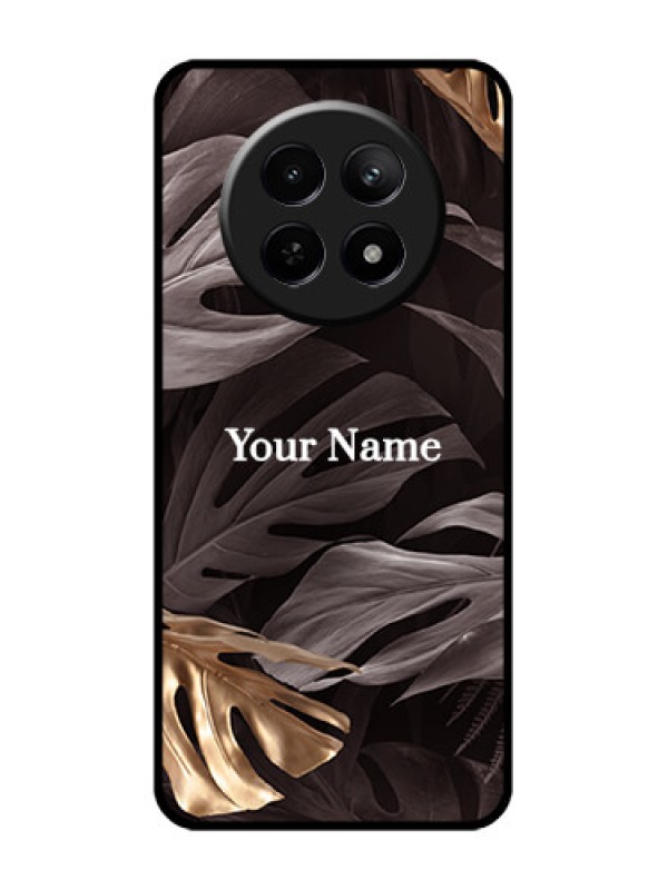 Custom Realme 12 5G Custom Glass Phone Case - Wild Leaves Digital Paint Design