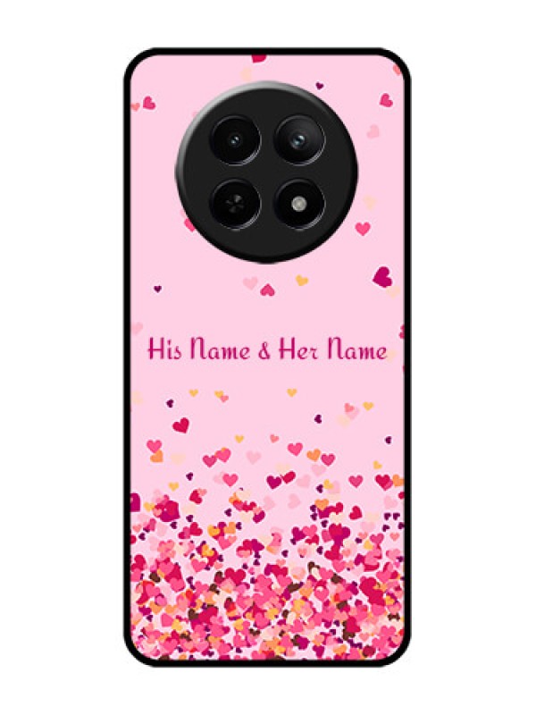 Custom Realme 12 5G Custom Glass Phone Case - Floating Hearts Design