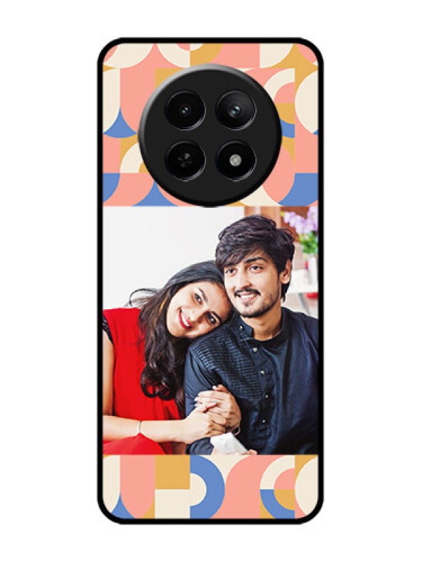 Custom Realme 12 5G Custom Glass Phone Case - Semi - Circle Maze Pattern Design