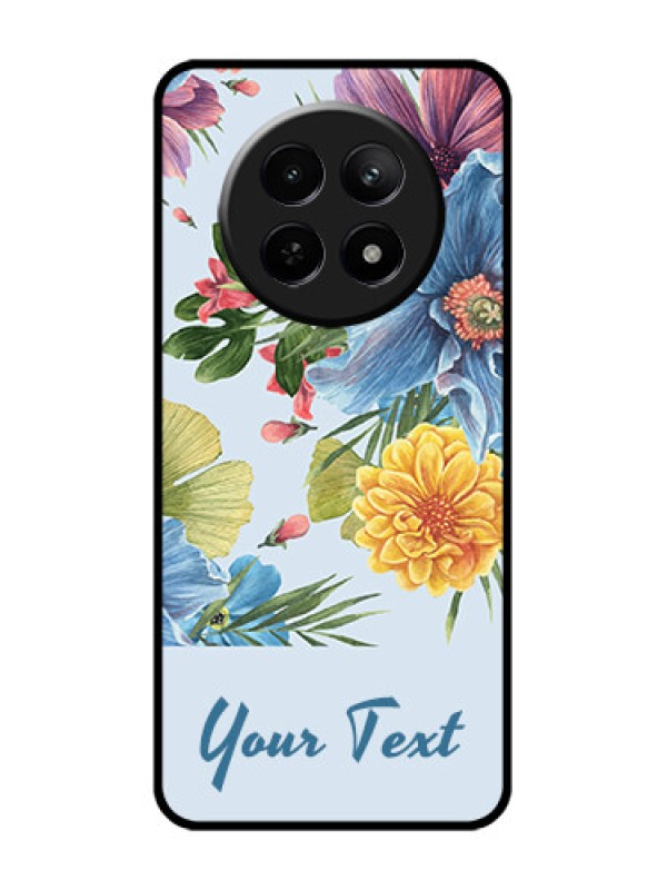 Custom Realme 12 5G Custom Glass Phone Case - Stunning Watercolored Flowers Painting Design