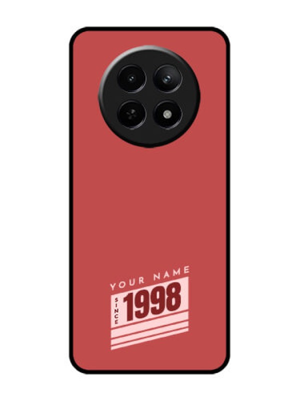 Custom Realme 12 5G Custom Glass Phone Case - Red Custom Year Of Birth Design