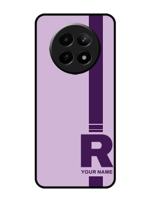 Custom Realme 12 5G Custom Glass Phone Case - Simple Dual Tone Stripe With Name Design