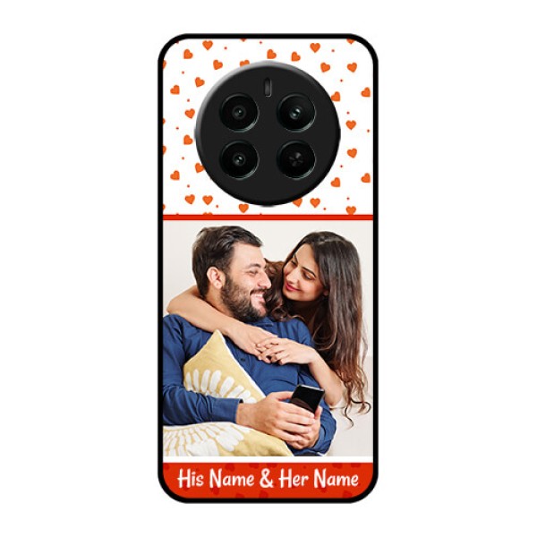 Realme 12 Plus 5G Custom Glass Phone Case - Orange Love Symbol Design