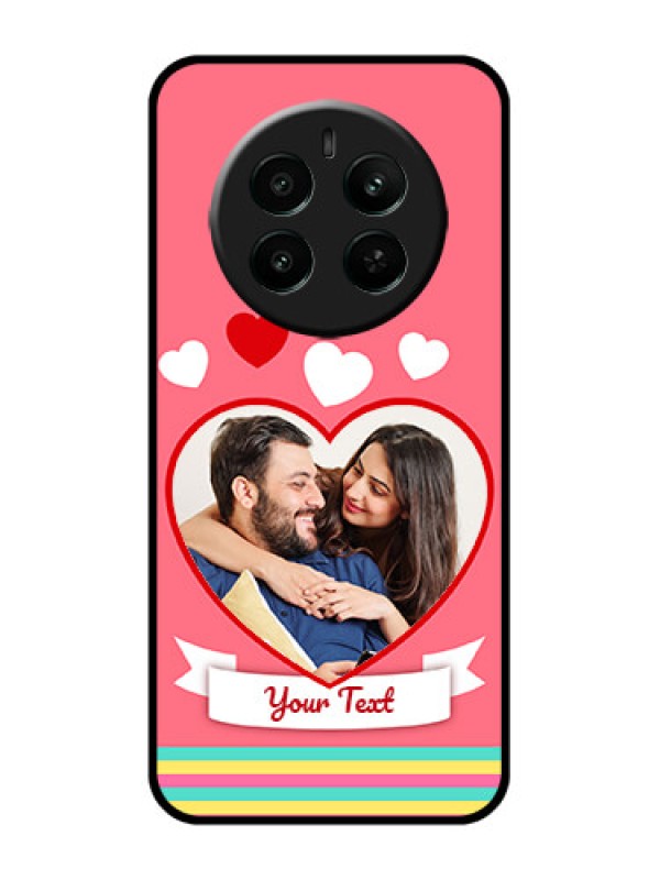 Custom Realme 12 Plus 5G Custom Glass Phone Case - Love Shapes Doodle Design