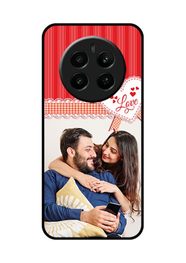 Realme 12 Plus 5G Custom Glass Phone Case - Red Love Pattern Design
