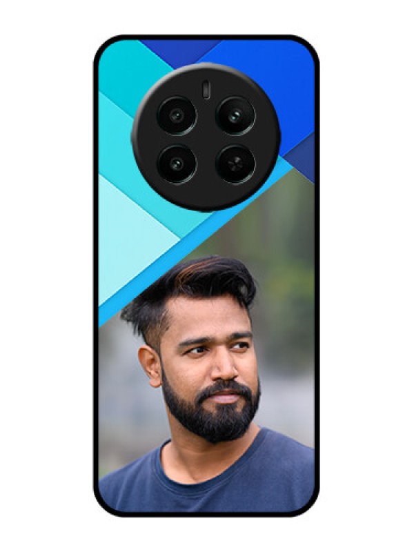 Custom Realme 12 Plus 5G Custom Glass Phone Case - Blue Pattern Design