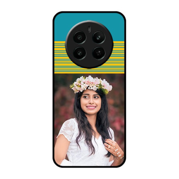 Realme 12 Plus 5G Custom Glass Phone Case - Yellow & Blue Design