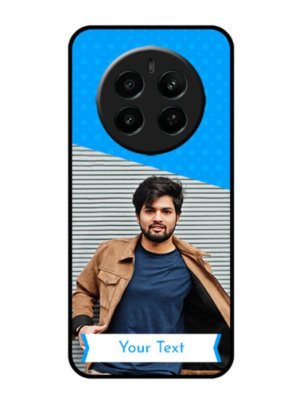 Custom Realme 12 Plus 5G Custom Glass Phone Case - Simple Blue Color Design