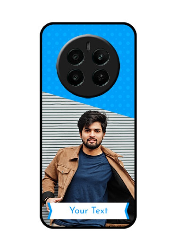 Realme 12 Plus 5G Custom Glass Phone Case - Simple Blue Color Design