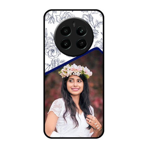 Realme 12 Plus 5G Custom Glass Phone Case - Classy Floral Design